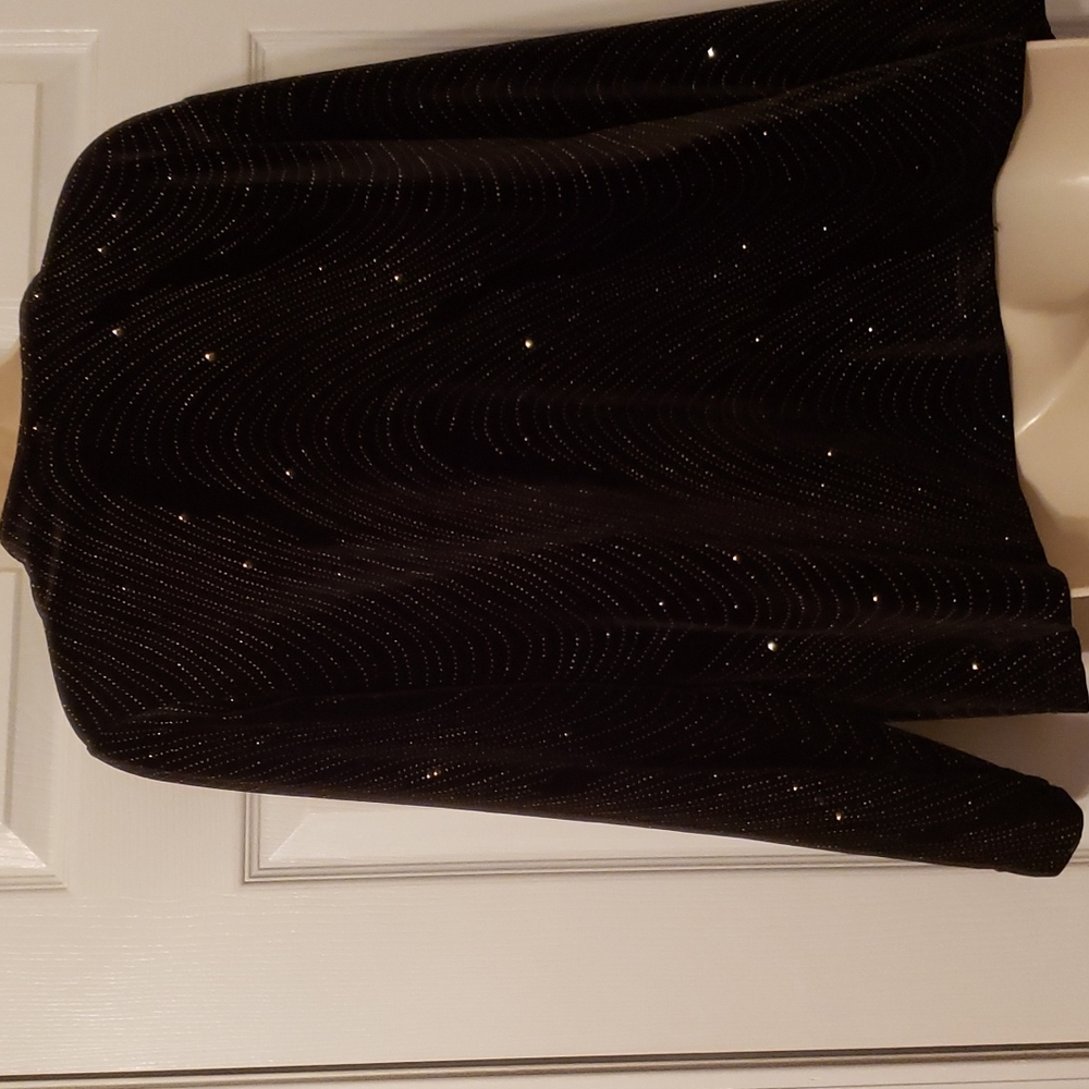 Notation Petite Layered long sleeve top, it sparkles, size PL - Picture 2 of 4